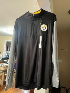 Pittsburgh Steelers Men’s Black & Gray Quarter-Zip Pullover 2xl